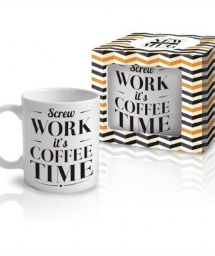 Κούπα Πορσελάνη  Srew Work it is a Coffee Time