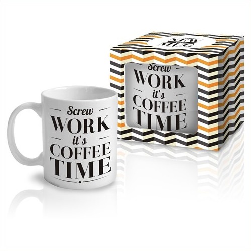 Κούπα Πορσελάνη  Srew Work it is a Coffee Time