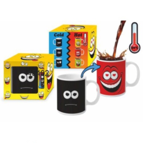 Κούπα 300ml MAGIC FUNNY FACES Κόκκινη