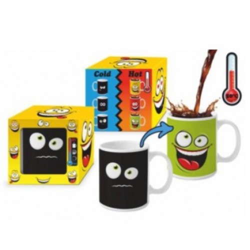 Κούπα 300ml MAGIC FUNNY FACES Πράσινη