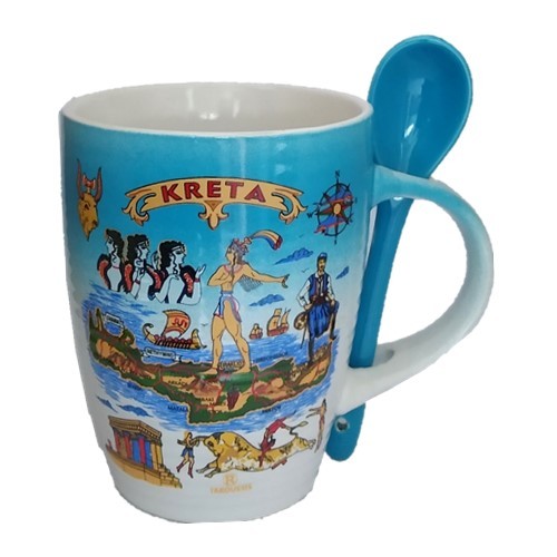 Κούπα Κωνική Αερογράφος Α'  με Κουτάλι Κρήτη  