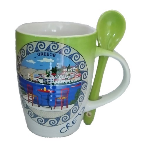 Κούπα Κωνική Αερογράφος Α'  με Κουτάλι Κρήτη  Νησιώτικη