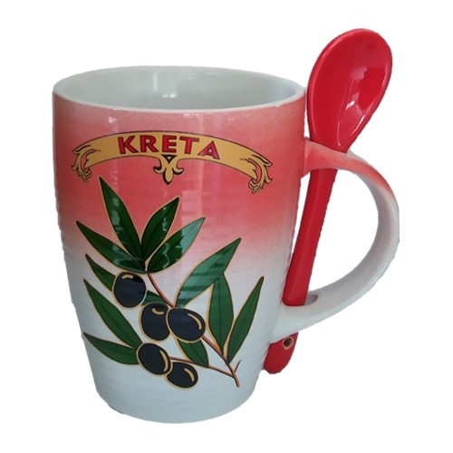 Κούπα Κωνική Αερογράφος Α'  με Κουτάλι Κρήτη  Ελιά
