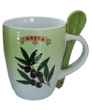 Κούπα Κωνική Αερογράφος Β'  με Κουτάλι Κρήτη  Ελιά
