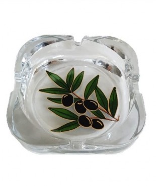 Τασάκι Γυάλινο Τετράγωνο Ελιά