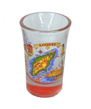 Σφηνάκι Κολωνάτο Γυαλί Χρωματιστό Ρόδος