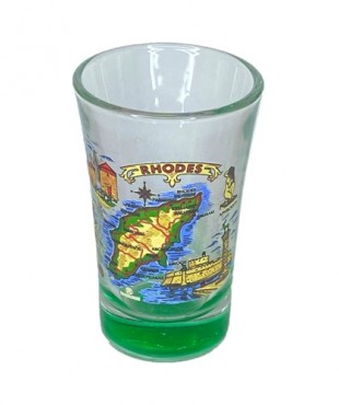 Σφηνάκι Κολωνάτο Γυαλί Χρωματιστό Ρόδος