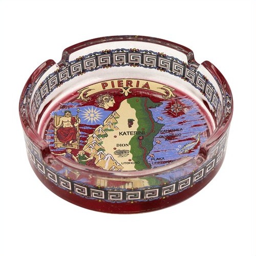 Τασάκι Γυάλινο  Χρωματιστό Πιερία