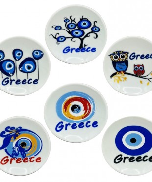 Μαγνήτης Πιατάκι Λευκό Μάτια 6 Σχέδια