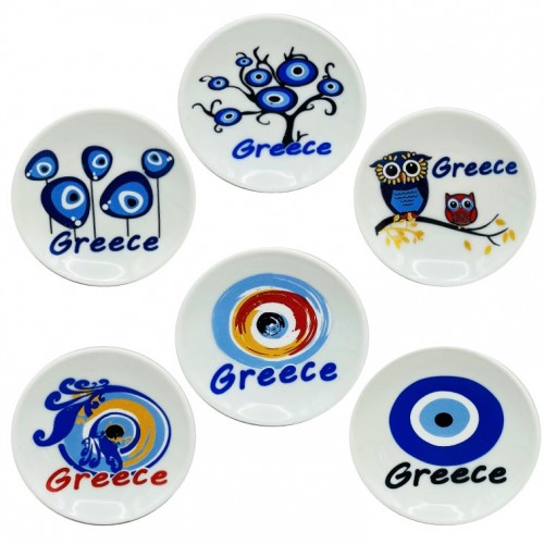 Μαγνήτης Πιατάκι Λευκό Μάτια 6 Σχέδια