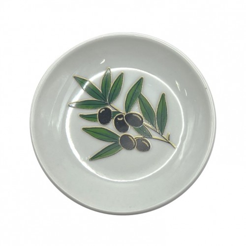 Μαγνήτης Πιατάκι Λευκό Ελιά