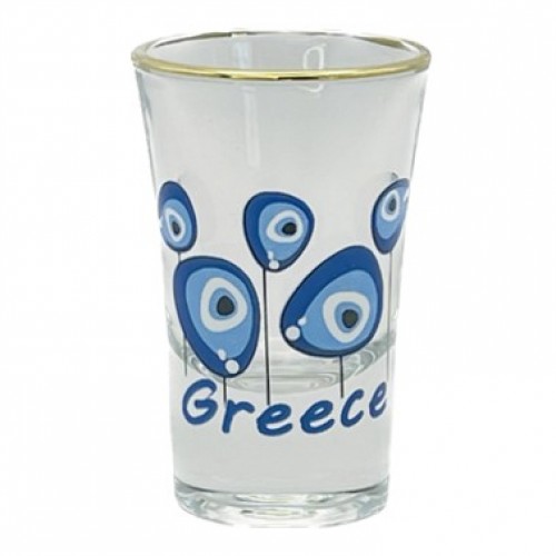 Σφηνάκι Κολωνάτο Γυαλί Χρυσό Μάτια GREECE