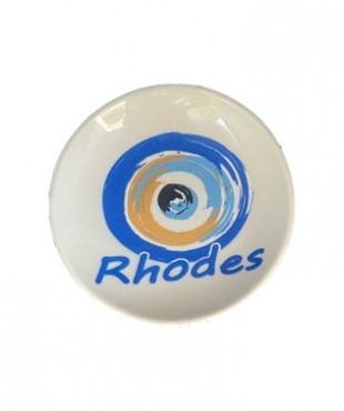 Μαγνήτης Πιατάκι Λευκό Μάτια Ρόδος