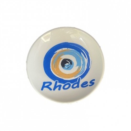 Μαγνήτης Πιατάκι Λευκό Μάτια Ρόδος